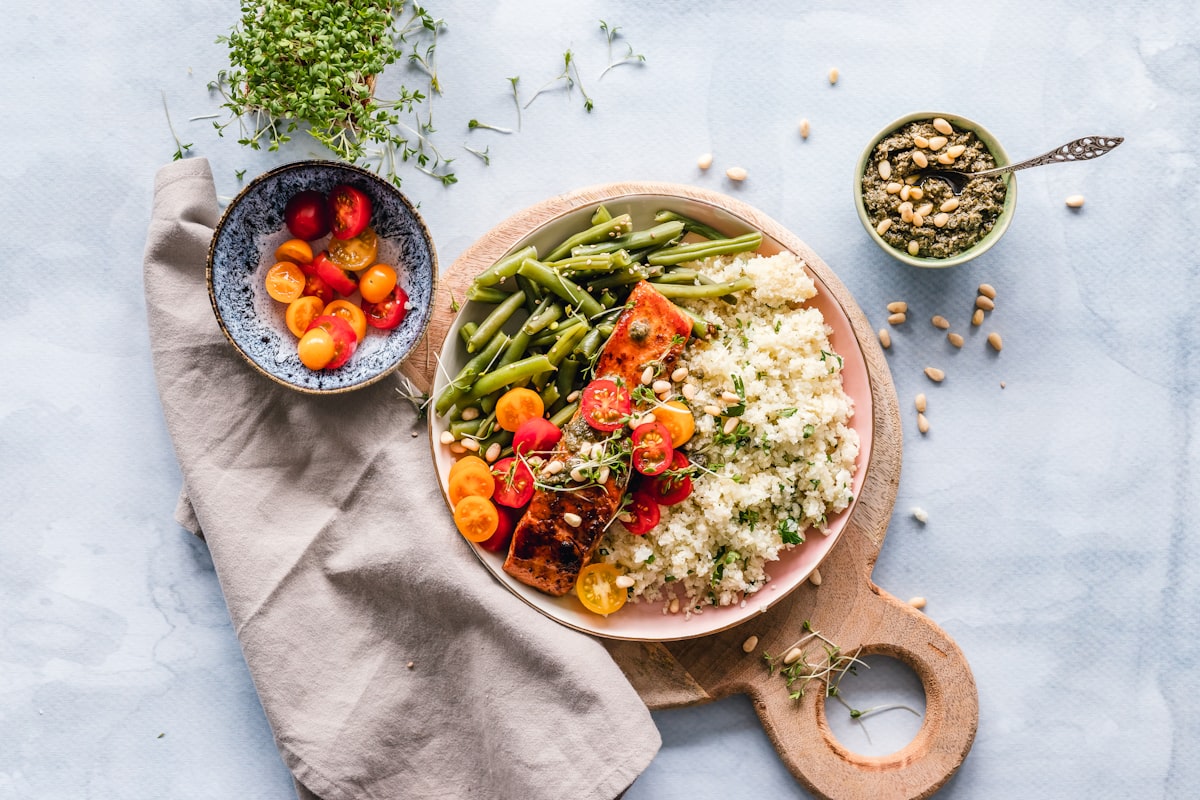 Nutritionist reviewing personalized meal plans